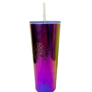 Starbucks Oil Slick Iridescent 24oz Venti Tumbler Mermaid with Straw